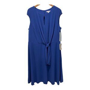 LONDON TIMES Dress Size 16 A-line Midi Royal Blue Peek Hole Regular $74